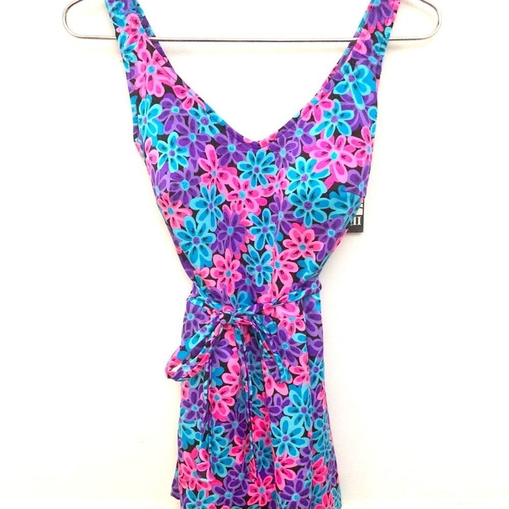 GABAR II Vintage Floral Swimsuit Printed Dress One Piece, Romper Style - Picture 3 of 8